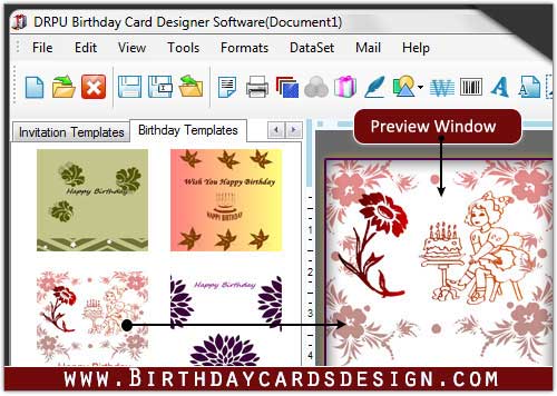 Screenshot of Buy Birthday Card Designing Software