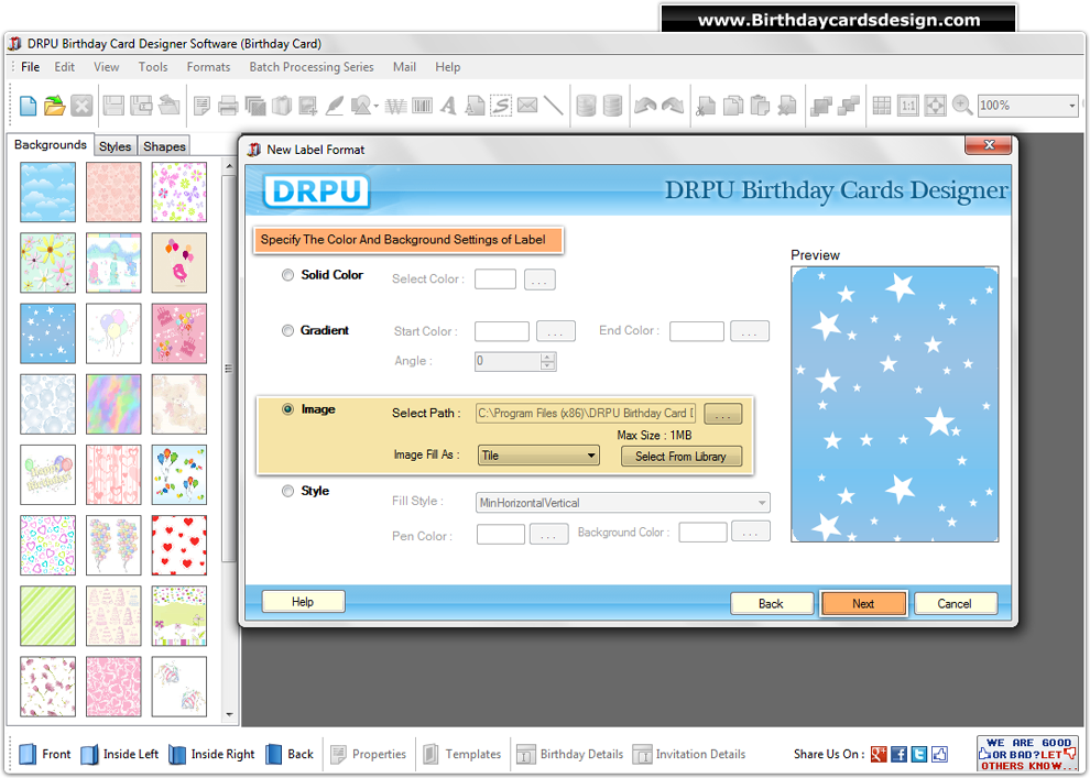 Specify the color and background settings of label Specify the color and background settings of label