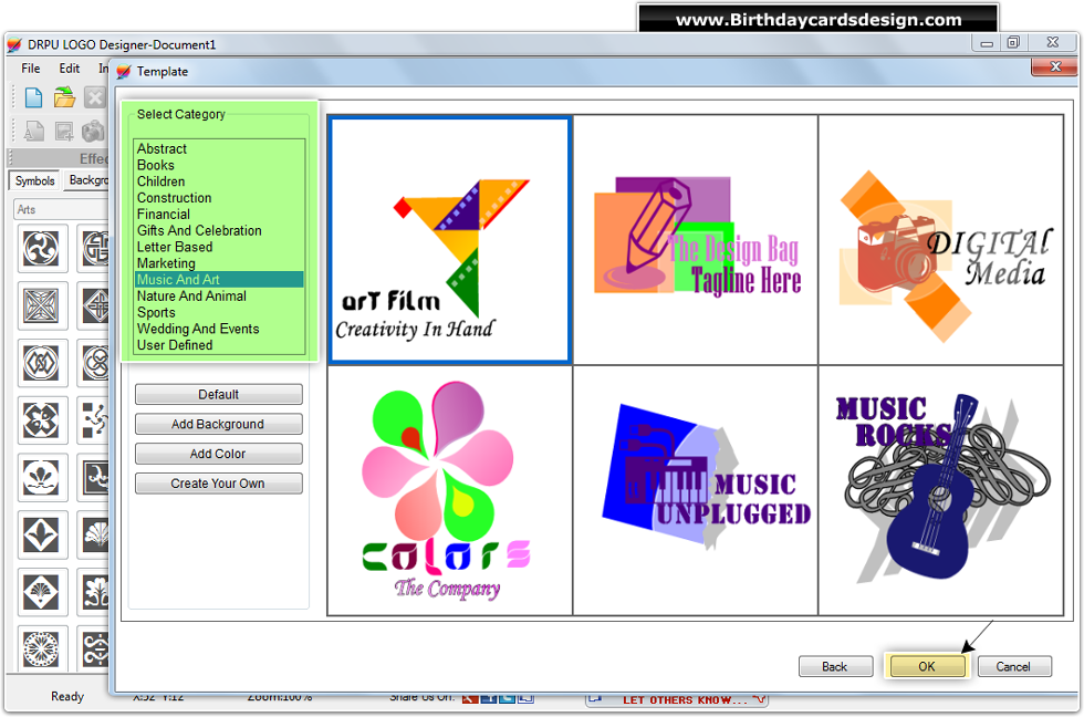 Select template category Select template category