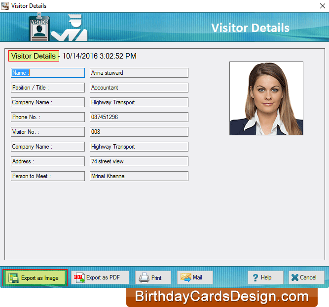 Visitors Details Visitors Details