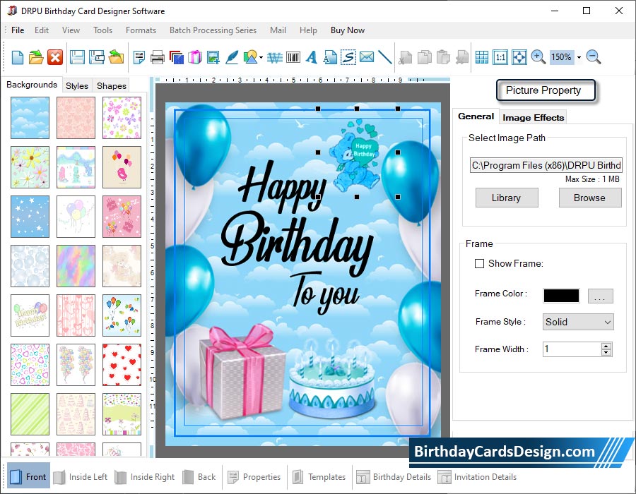 Designed birthday card