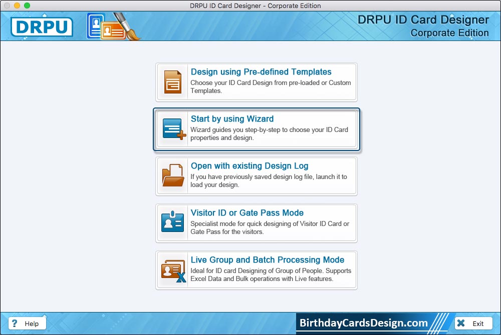 Start by using Wizard