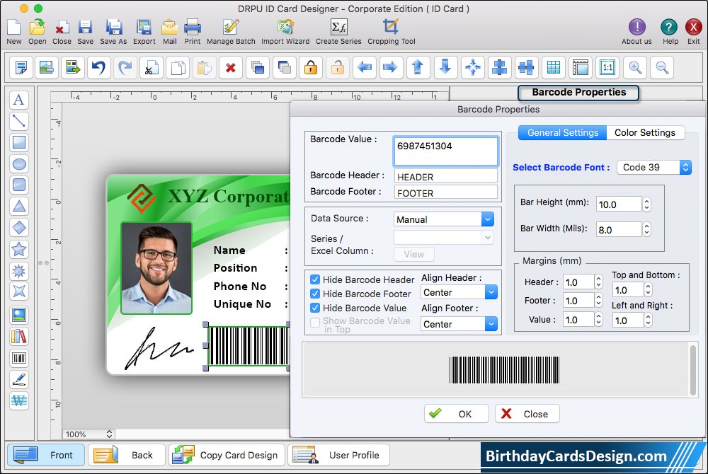 Designed ID Card