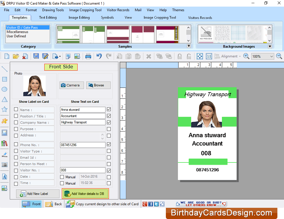 DRPU Gate Pass & Visitors ID Cards Management Software